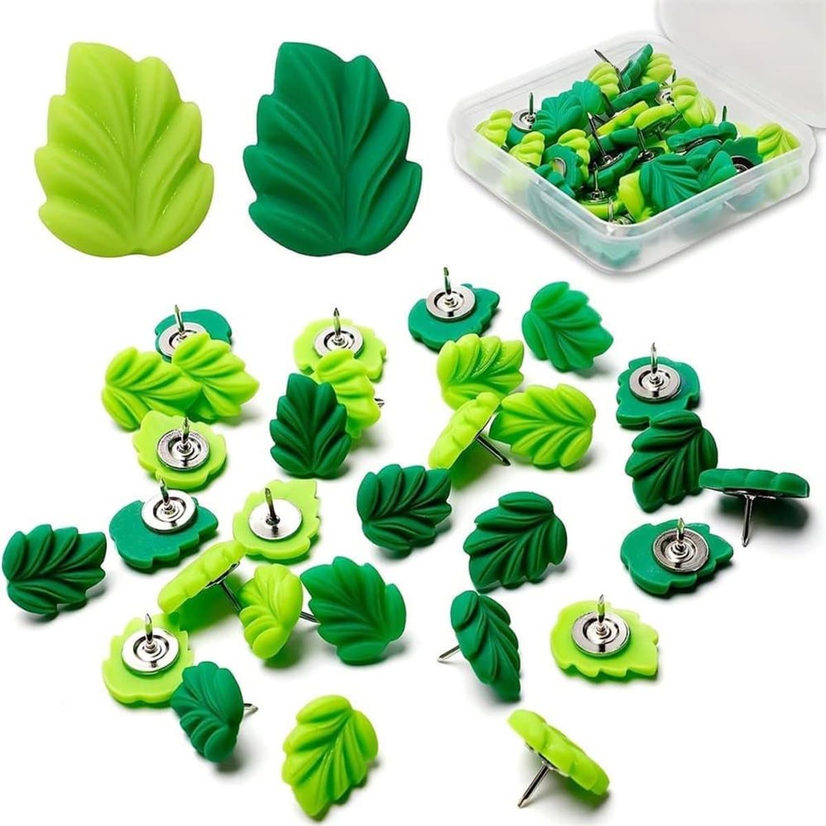 Decoratieve Punaises - Blad Spelden - Decoreren Muren - Duurzaam Hars Materiaal - 50 Stuks - Groen