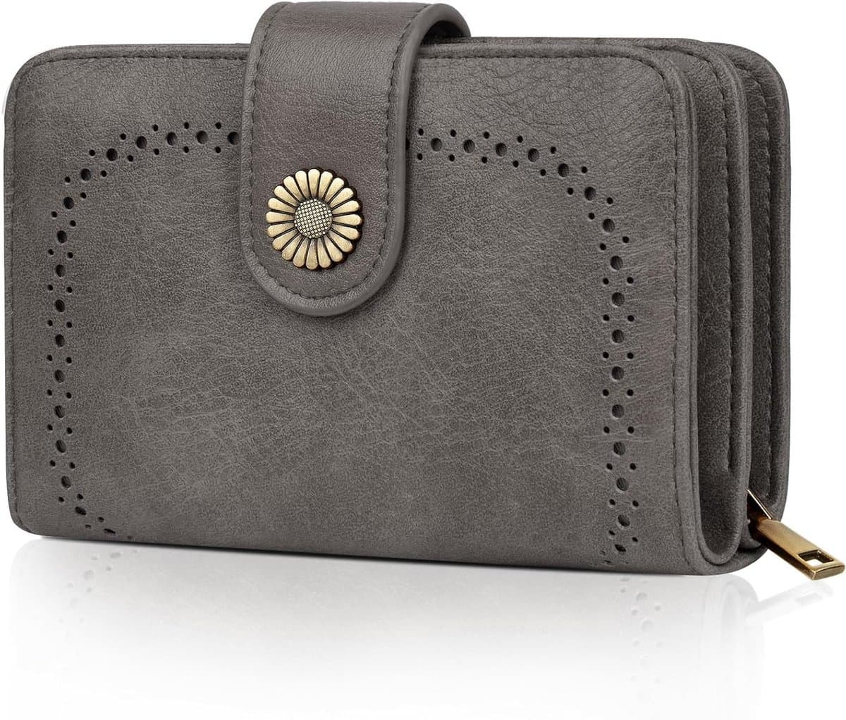 Vrouwen Leren Vintage Portemonnee met Rits en Grote Capaciteit, RFID Bescherming en Multi-Card Functionaliteit, Perfect Cadeau voor Vrouwen