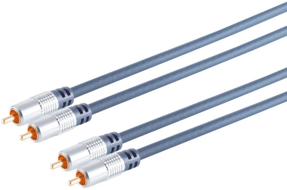Stereo Tulp Kabel - Premium - Verguld - 1,5 meter - Blauw