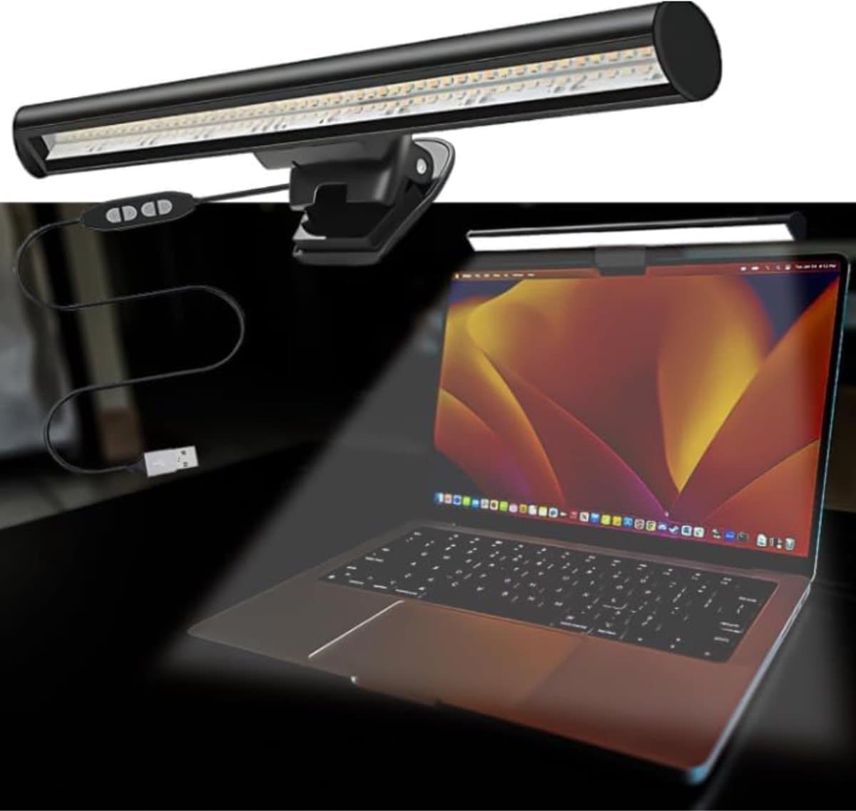 Zyrex® Monitor Lamp - Monitor Lightbar - Monitor Licht - Monitor Licht - Zwart - 28cm x 6cm x 5cm