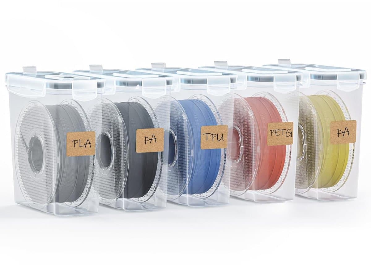 Opbergdozen voor 3D Printer Filament - 5 Stuks Luchtdichte Containers met Droogmiddel