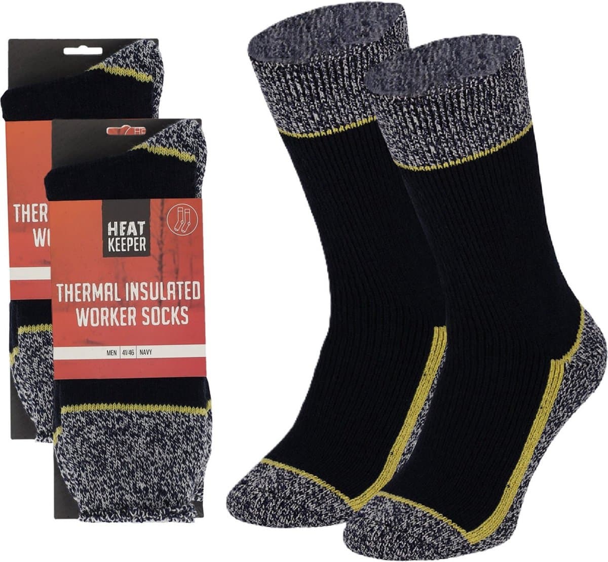 Apollo Thermo werk sokken voor heren/dames - 2x paar - blauw - 41/46 - Winter werk kleding - Thermokleding - Thermosokken - Werksokken
