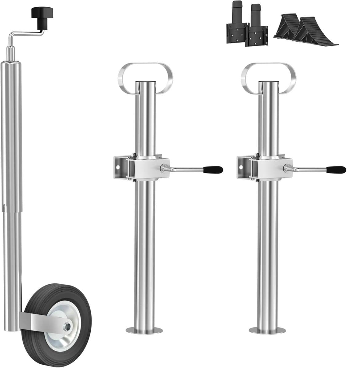 ACXIN Neuswiel Aanhanger 150KG - Steunwiel Ø48mm Met Klemhouder - Verstelbare Aanhanger Steun Met Wiel - Incl. Accessoires