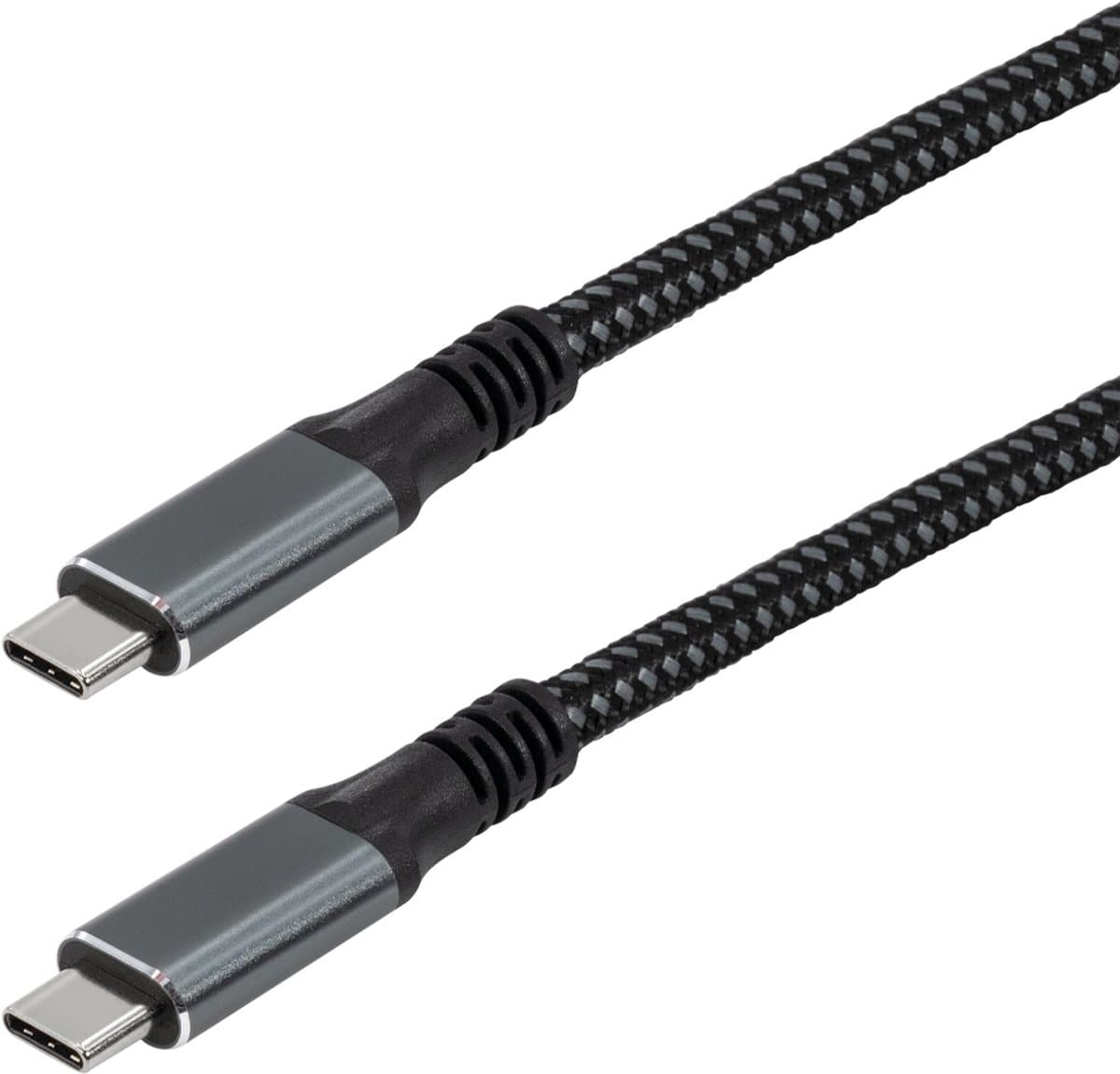 Maxtrack C531-1L USB-C-kabel USB 3.2 Gen2x2 USB-C stekker 1 m Zwart Stekker past op beide manieren, Vergulde steekconta