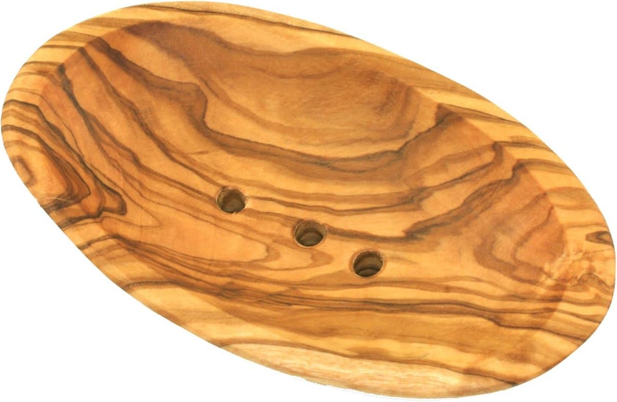 Handgemaakt Zeepbakje van Olijfhout (ca. 10 cm)