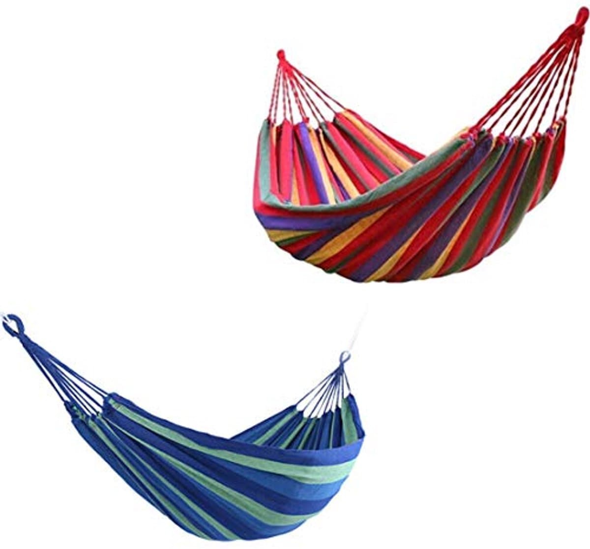 Draagbare Extra Dikke Dubbele Hangmat - Comfortabel en Ademend voor Buiten - Ideaal voor Tuin, Camping en Picknick (280 x 80 cm, Blauw)