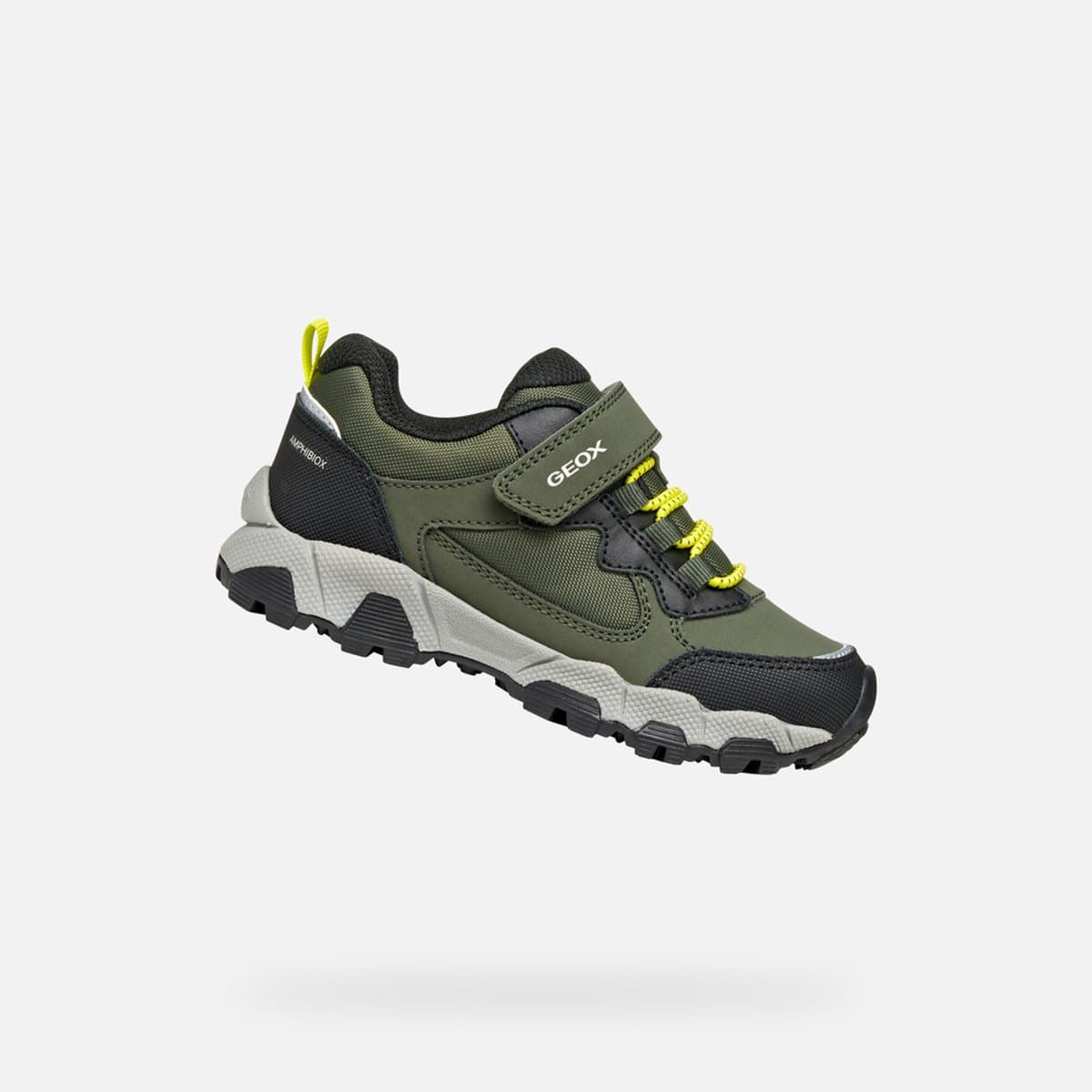 GEOX MAGNETAR ABX TIENERS Sneakers - MILITAIR GROEN/KALK - Maat 31