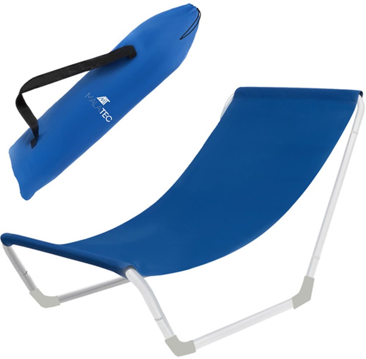 Malatec Strandstoel - opvouwbaar - lichtgewicht - draagbaar - blauw - 95 x 60 x 45 cm