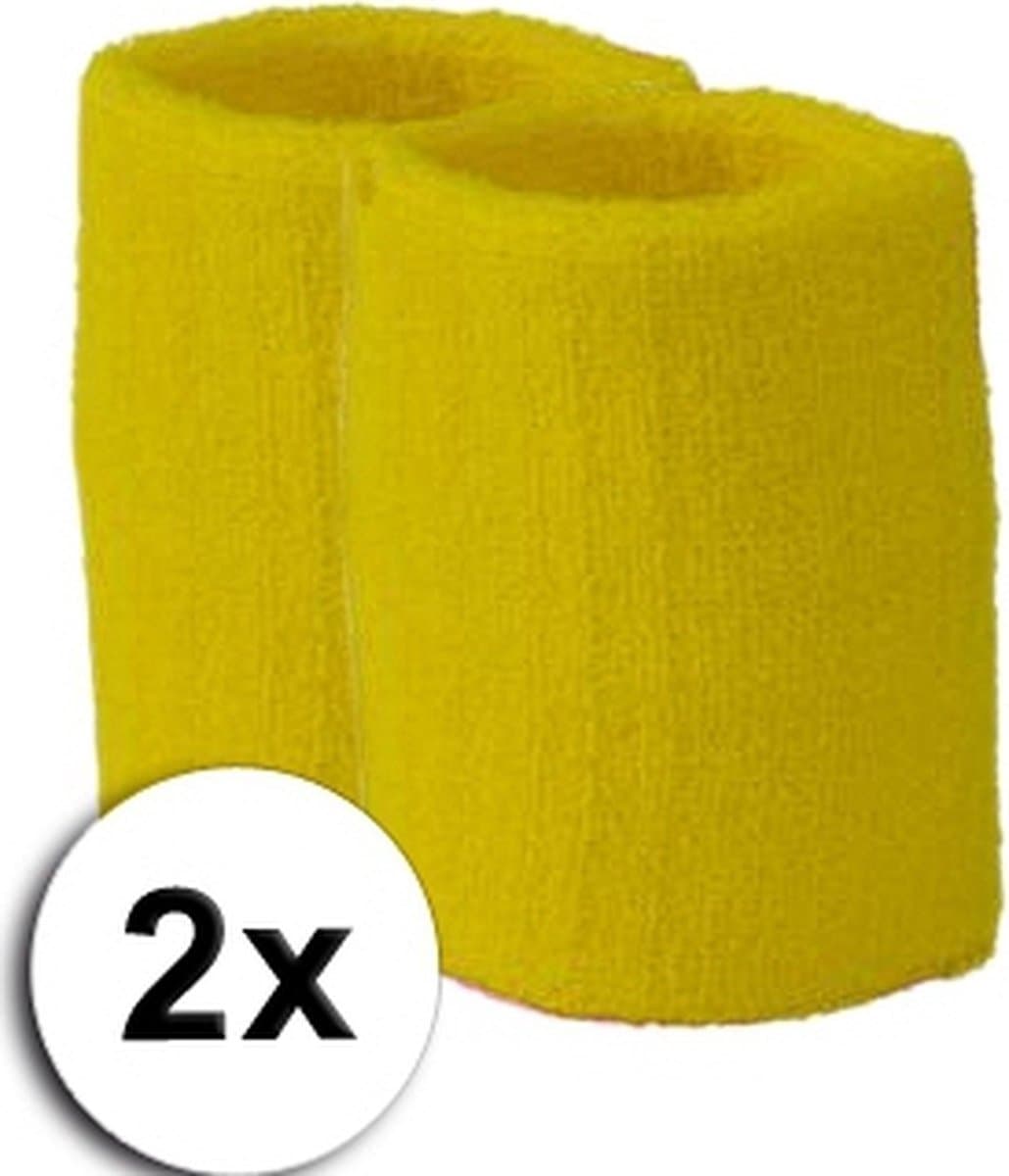 *** Set van 2 stuks - Zweetbandjes pols - Zweetbanden - Unisex - Geel - Zweetbanden - Unisex - Set van 2 stuks - van Heble® ***