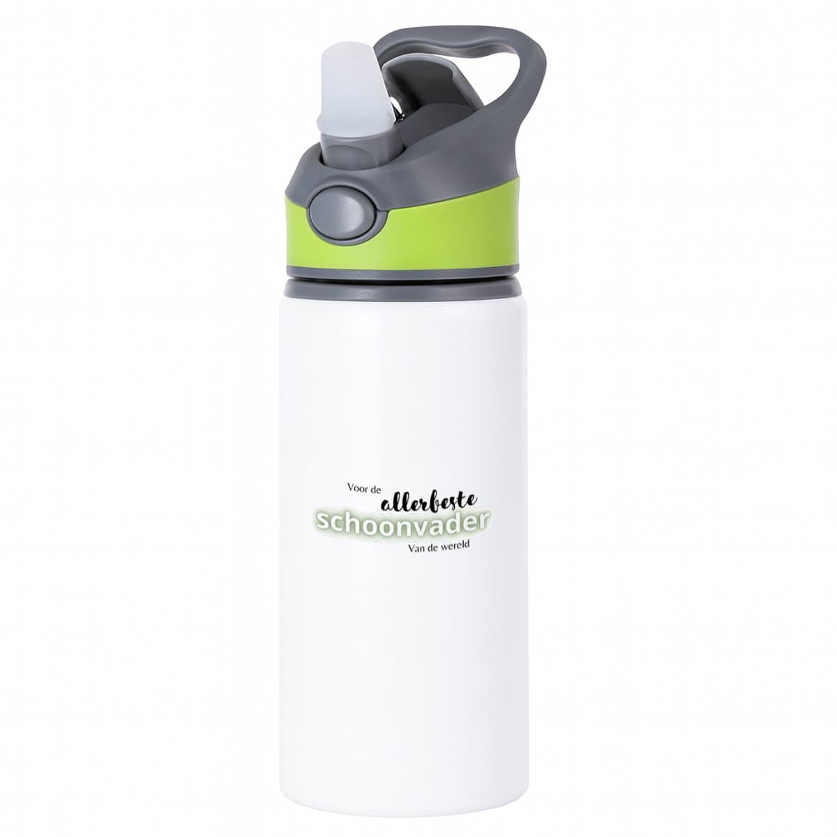 Hacebo® - voor de allerbeste schoonvader van de wereld waterfles met rietje groen - de beste schoonvader - vader cadeautjes - vaderdag - verjaardagscadeau - verjaardag - cadeau - geschenk - kado - gift - water fles - 650ML