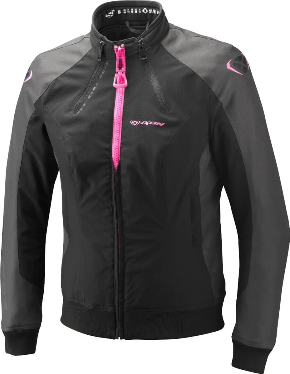 Ixon Siwa Lady Zwart Antraciet Br.Pink Waterdichte Textiele Motorjas - Jas