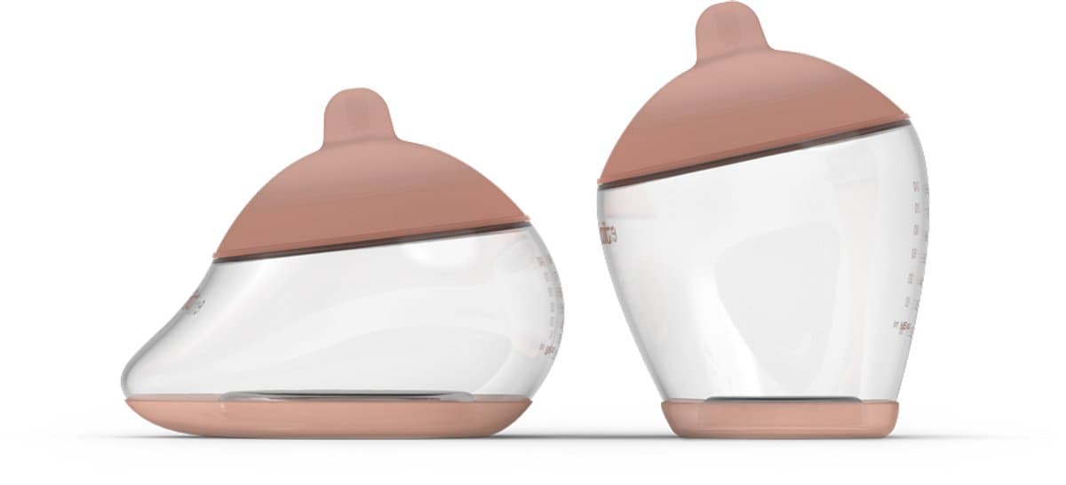 Emulait Starterkit - Classic Babyfles + Anatomy Babyfles - Kleur: Medium - Maat: 2 - 240 ml - Incl. flessenborstel - borstvormig