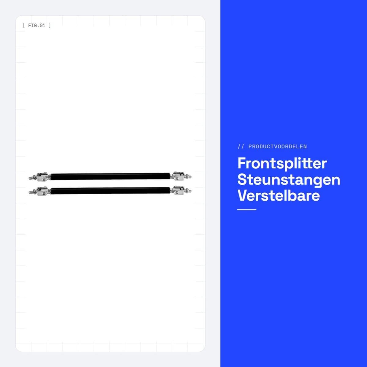 Dailygoods- Steunstangen 20 Cm - Verstelbare Diffusor - Auto Bumper Bar - Aluminium - Universele Pasvorm - Lichtgewicht en Duurzaam - Splittersteunen