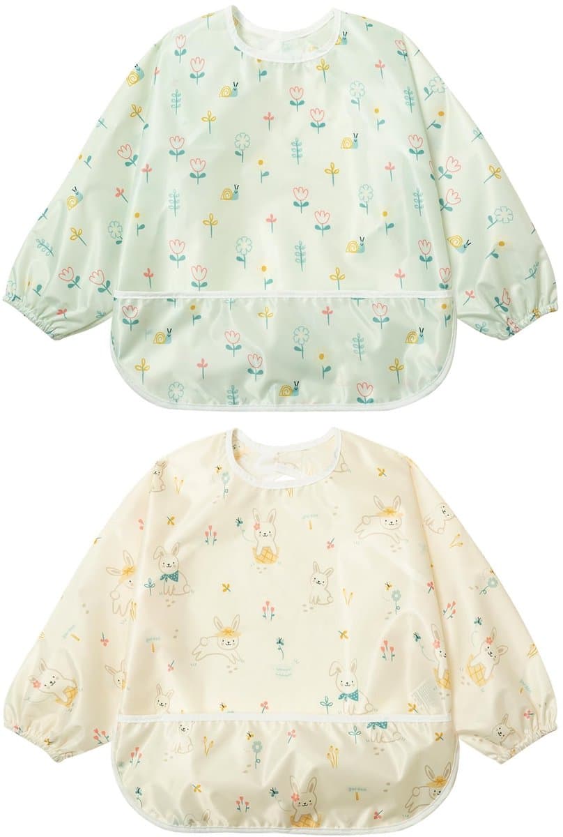 Omgoods - Waterdichte Baby Bib Voor Peuters met Lange Mouwen, Set van 2