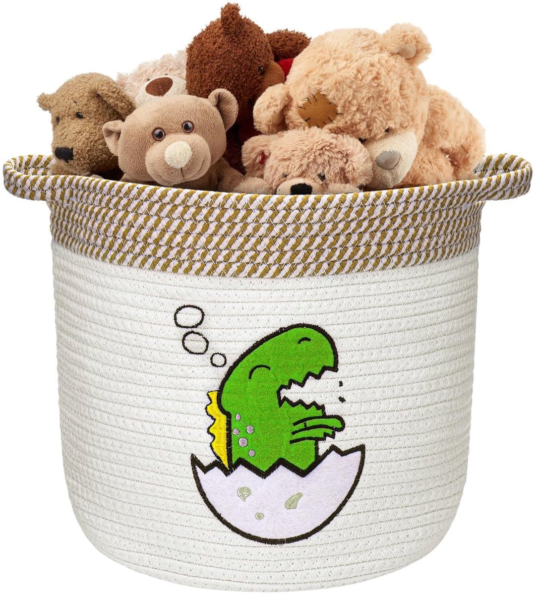 Omgoods- Opbergmand Beige - Katoenen Opbergmand - Speelgoed/Wasgoed - Handgreep - Giraffenmotief - 30 x 30 cm - Wasmand