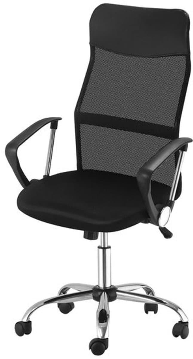Ergonomische Bureaustoel – Gamestoel – Draaistoel – Bureau Stoel – Kantoorstoel – Verstelbare Hoogte – Ademend Mesh Materiaal – Zwart – Kantelfunctie – 63x65 cm
