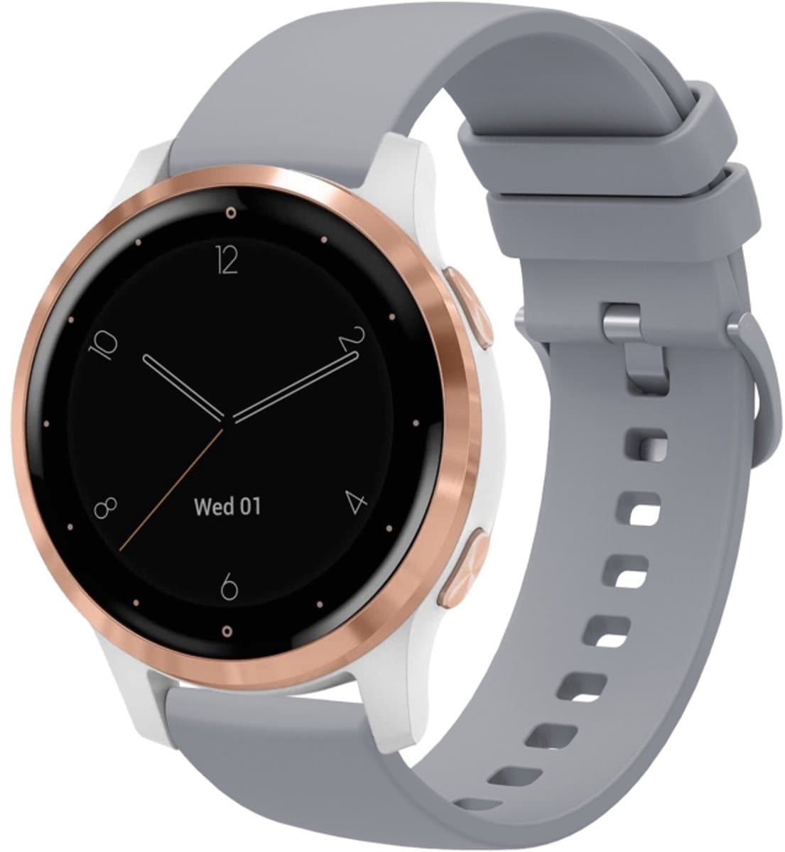 Voor Garmin Vivoactive 4S 18mm effen kleur zachte siliconen horlogeband (grijs)