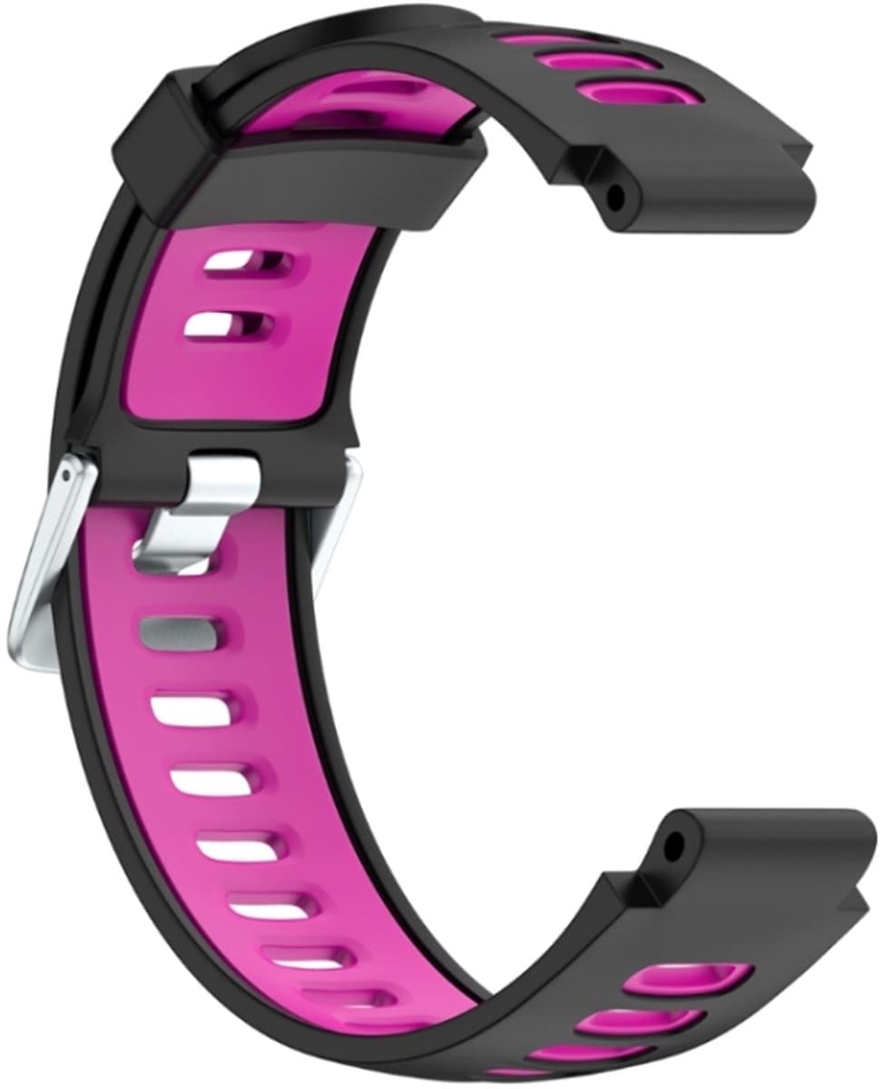 Voor Garmin Forerunner 735 XT Tweekleurige siliconen band (zwart + rozerood)