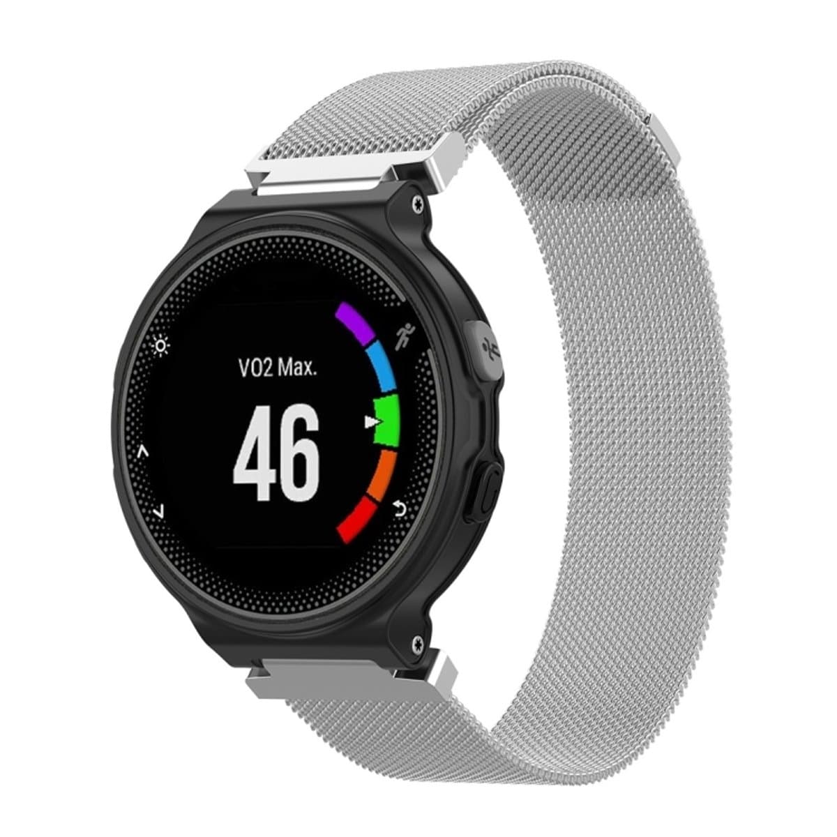 Milanese polsband horlogeband voor Garmin Forerunner 235 26cm (zilver)