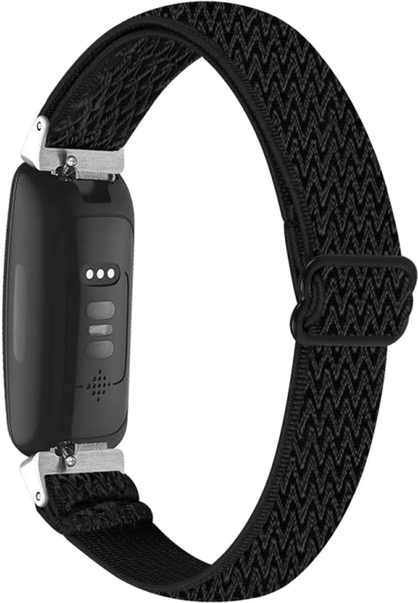 Voor Fitbit Inspire 3 Buckle Wave gevlochten nylon horlogeband (zwart)
