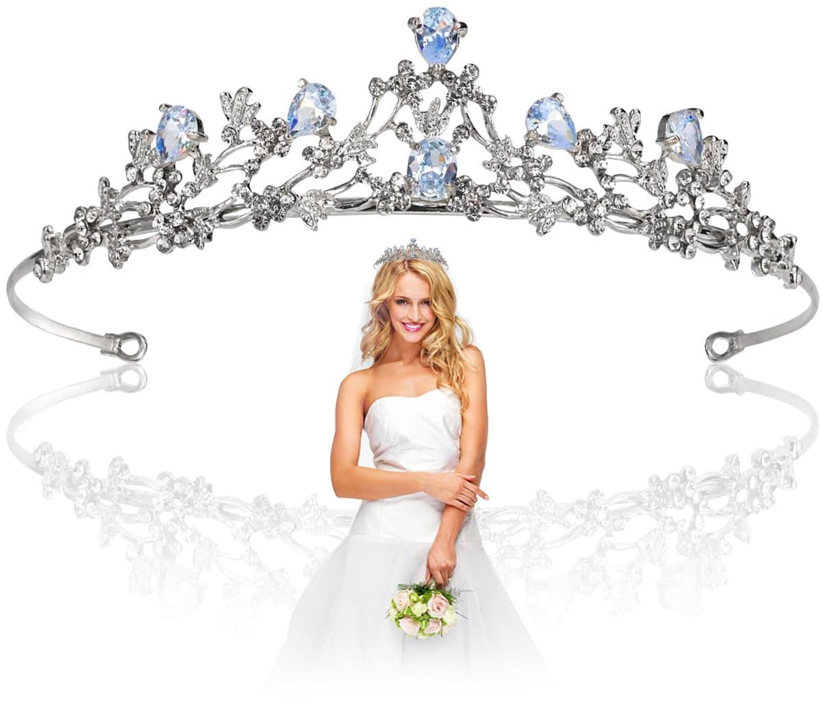kroon kroon kristal kroon bruiloft kroon met strass kroon bruid bruiloft tiara prinses diadeem verjaardag voor feest bruiloft