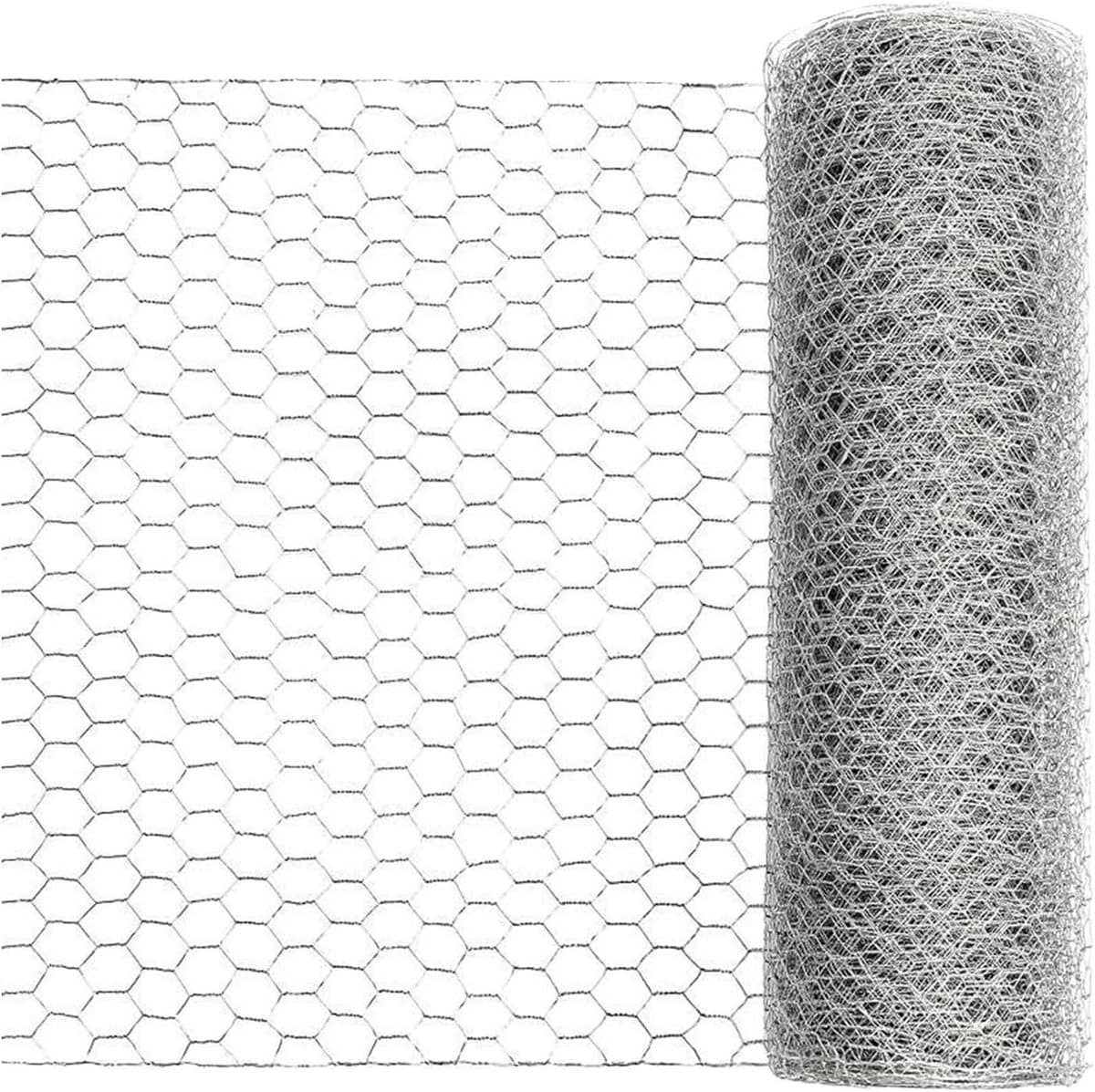 Pluimveegaas Afrastering - Dierenhekwerk Gaas - Bescherming Tuin - Gegalvaniseerd Draad - 5 meter - Zilver