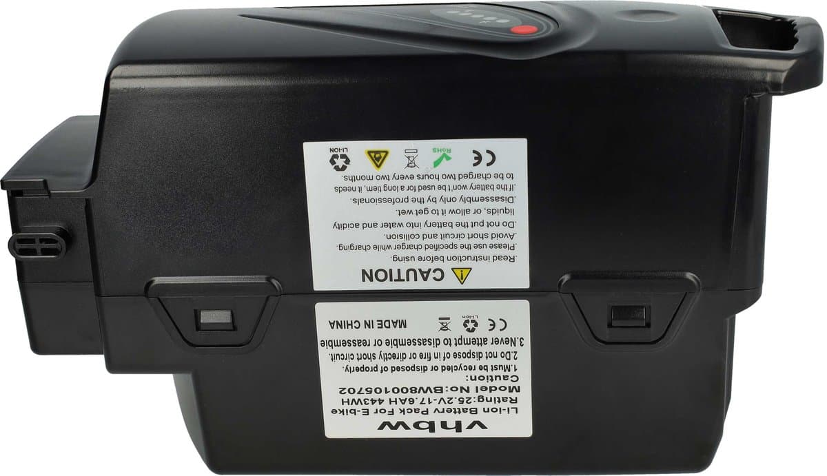 VHBW-accu compatibel met Panasonic Flyer L11 HS, C5 Deluxe, C7+, C5 Premium, C9, C8, L10 HS, C6, C8 HS e-bike (17,6 Ah, 25,2 V, Li-ion) - Zwart