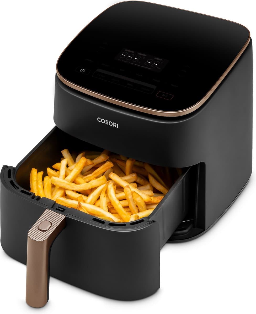 Cosori TurboBlaze Airfryer XXL - Heteluchtfriteuse 6 liter - 46% sneller door DC Motor Technologie - 30ºC tot 230ºC - 9 programma's incl. drogen, grillen, bakken, warmhouden