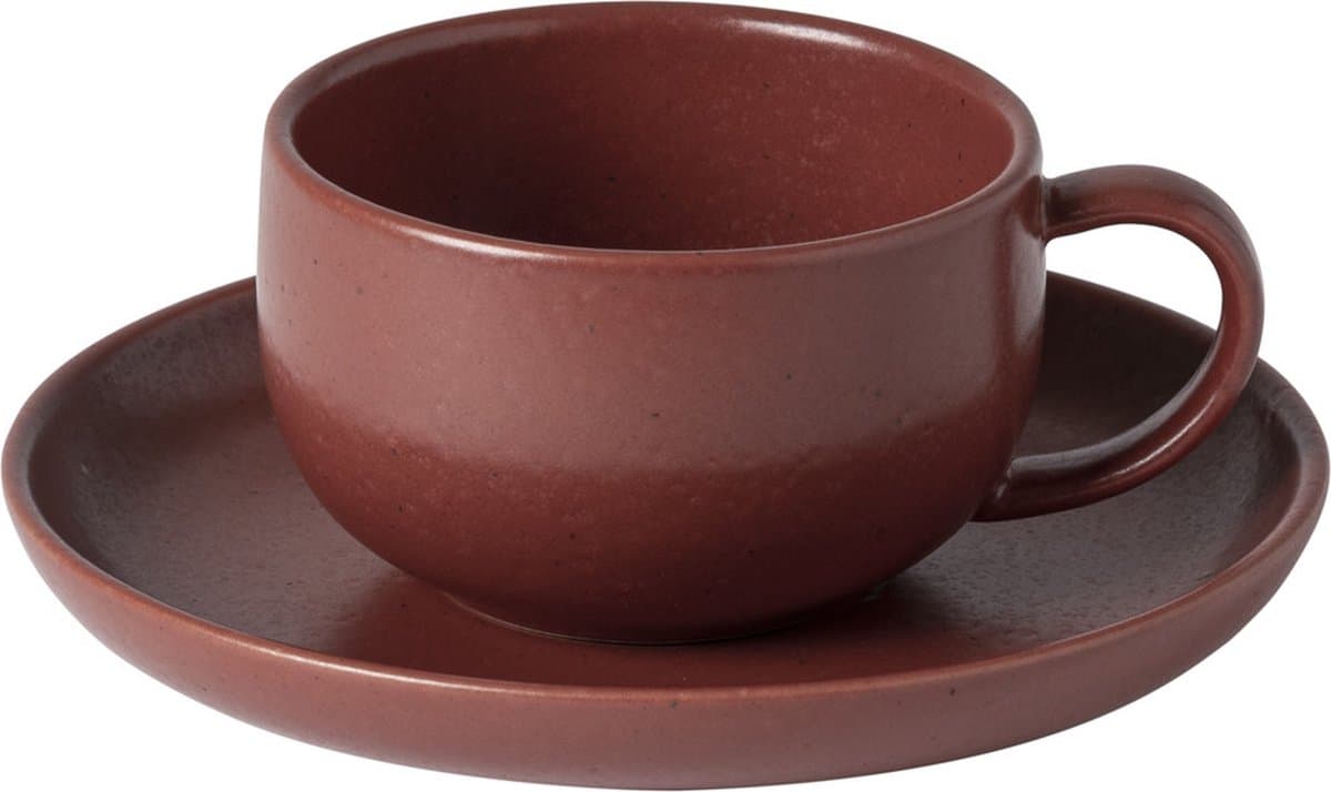 Costa Nova - servies - kop & schotel Pacifica rood - 0,22L - aardewerk - H 5 cm