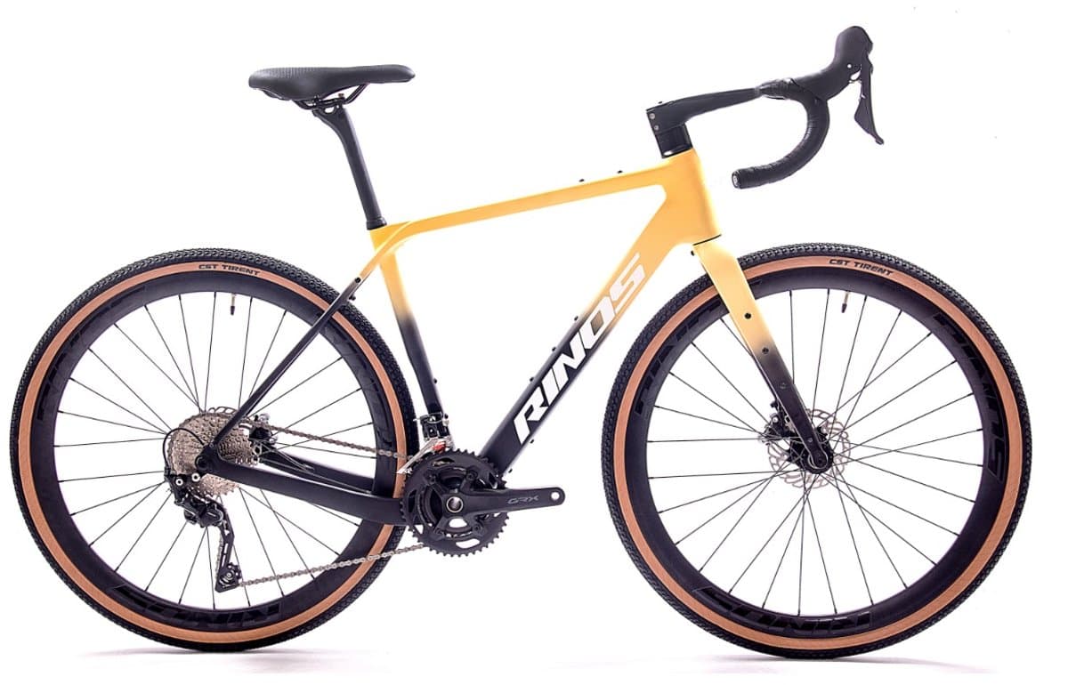 Rinos Sandman 7 - Gravel Fiets - Gravel Bike – carbonframe - GRX 820 24 versnellingen - hydraulische schijfremmen - lichtgewicht - allround fiets voor elk terrein - Zwart Zand 54