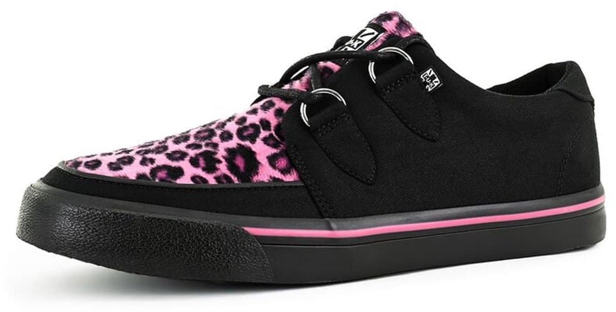 T.U.K. CREEPER SNEAKER PINK LEOPARD VAMP - CREEPER SNEAKER Dames Creepers - zwart/roze - EU41