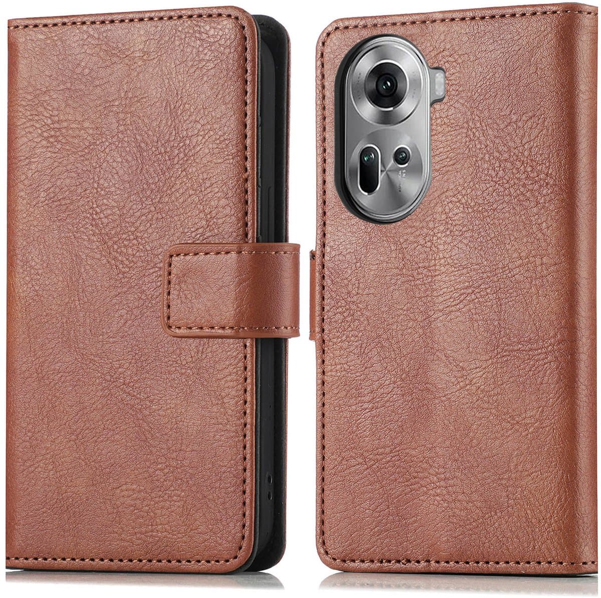 imoshion Hoesje - Geschikt voor Oppo Reno 11 F - Luxe Bookcase - Bruin