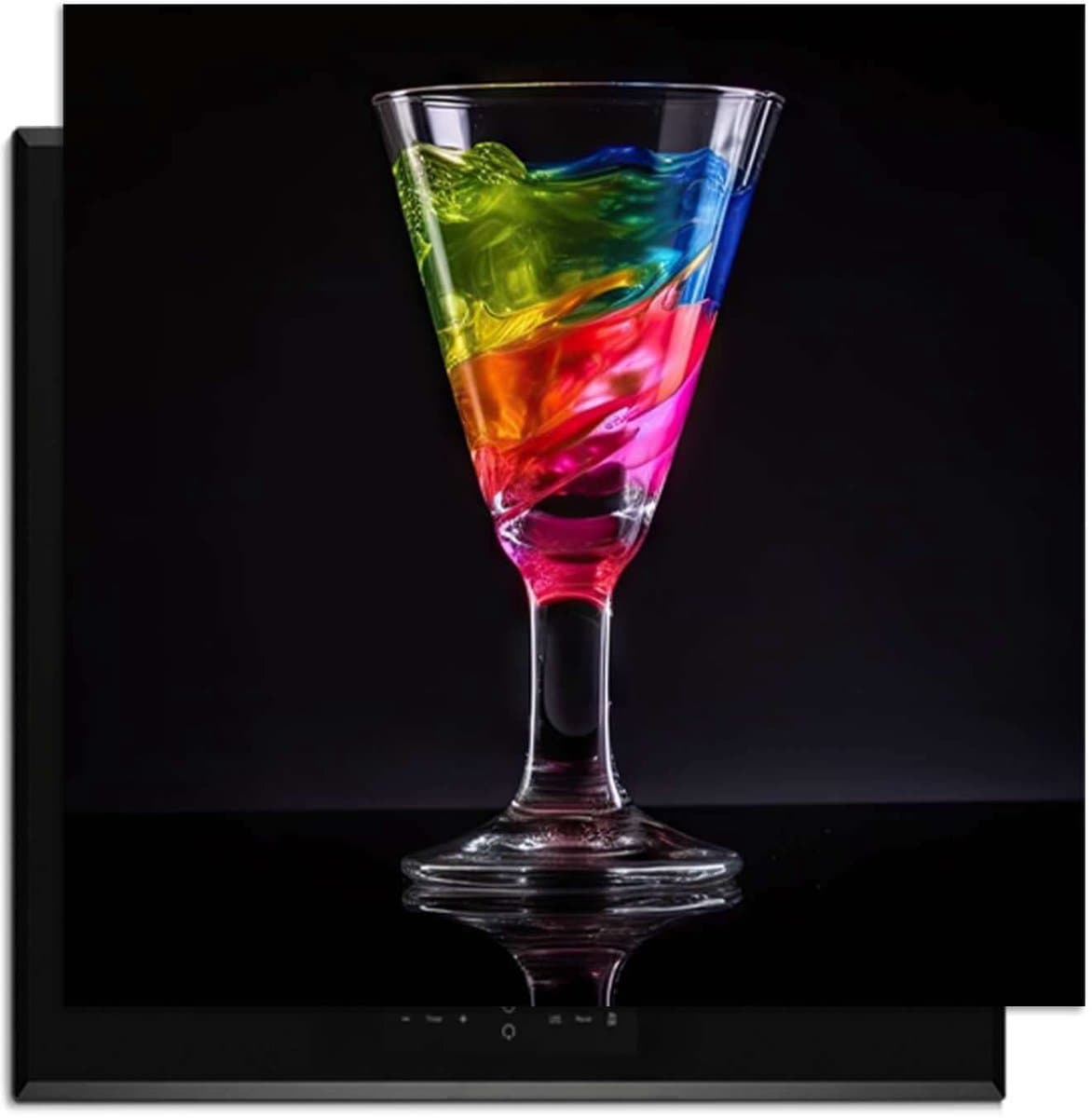 KitchenArt - Liquid Art - Inductie Beschermer - 60x52 cm - Kookplaat Beschermer - Luxe Afdekplaat Inductieplaat - Anti-slip & Oprolbaar - Beschermmat Inductiekookplaat