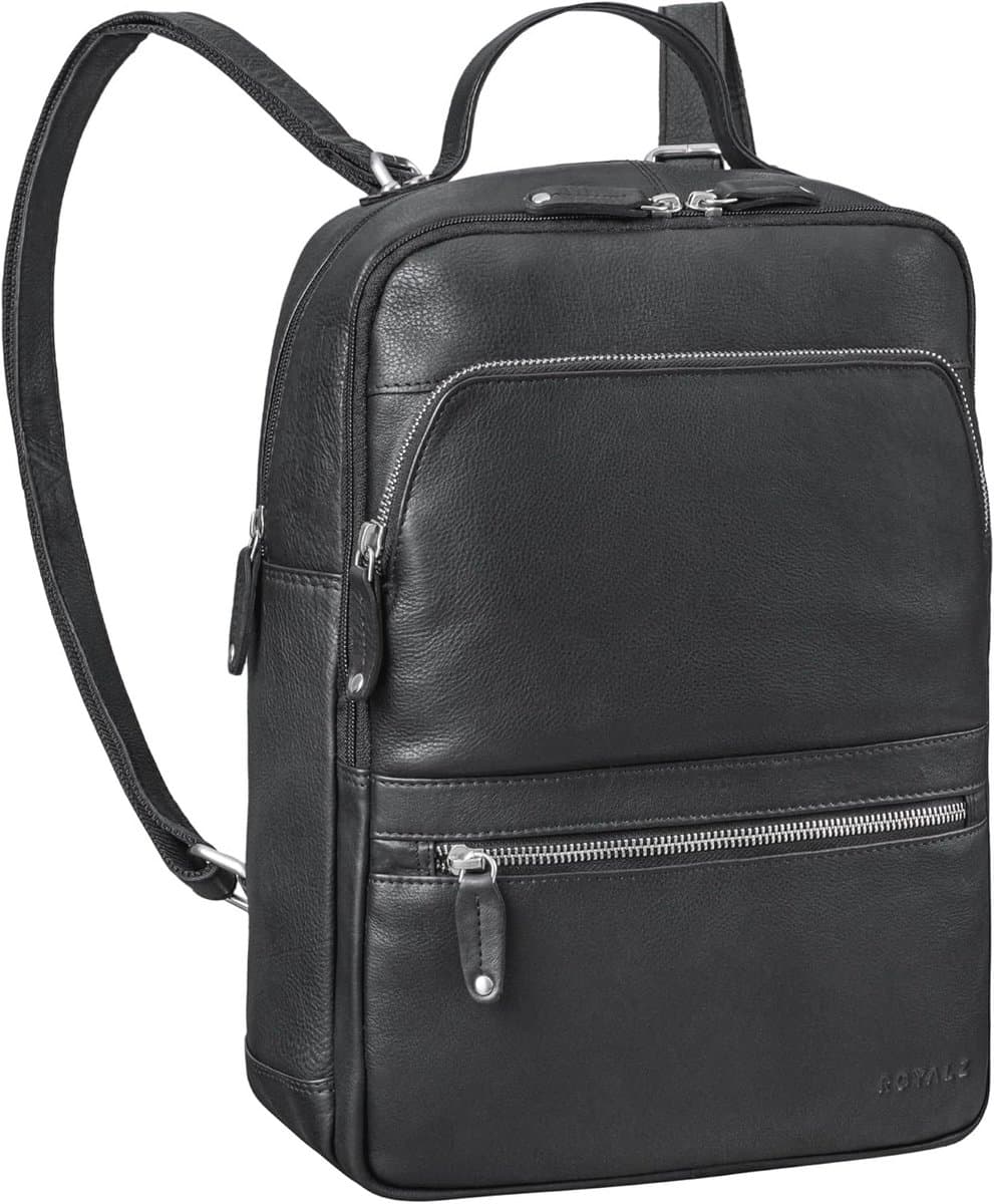 Middelgrote Leren Rugzak voor Laptop 13-14,5 Inch - Stijlvolle Vintage Dagrugzak voor Werk en Vrije Tijd