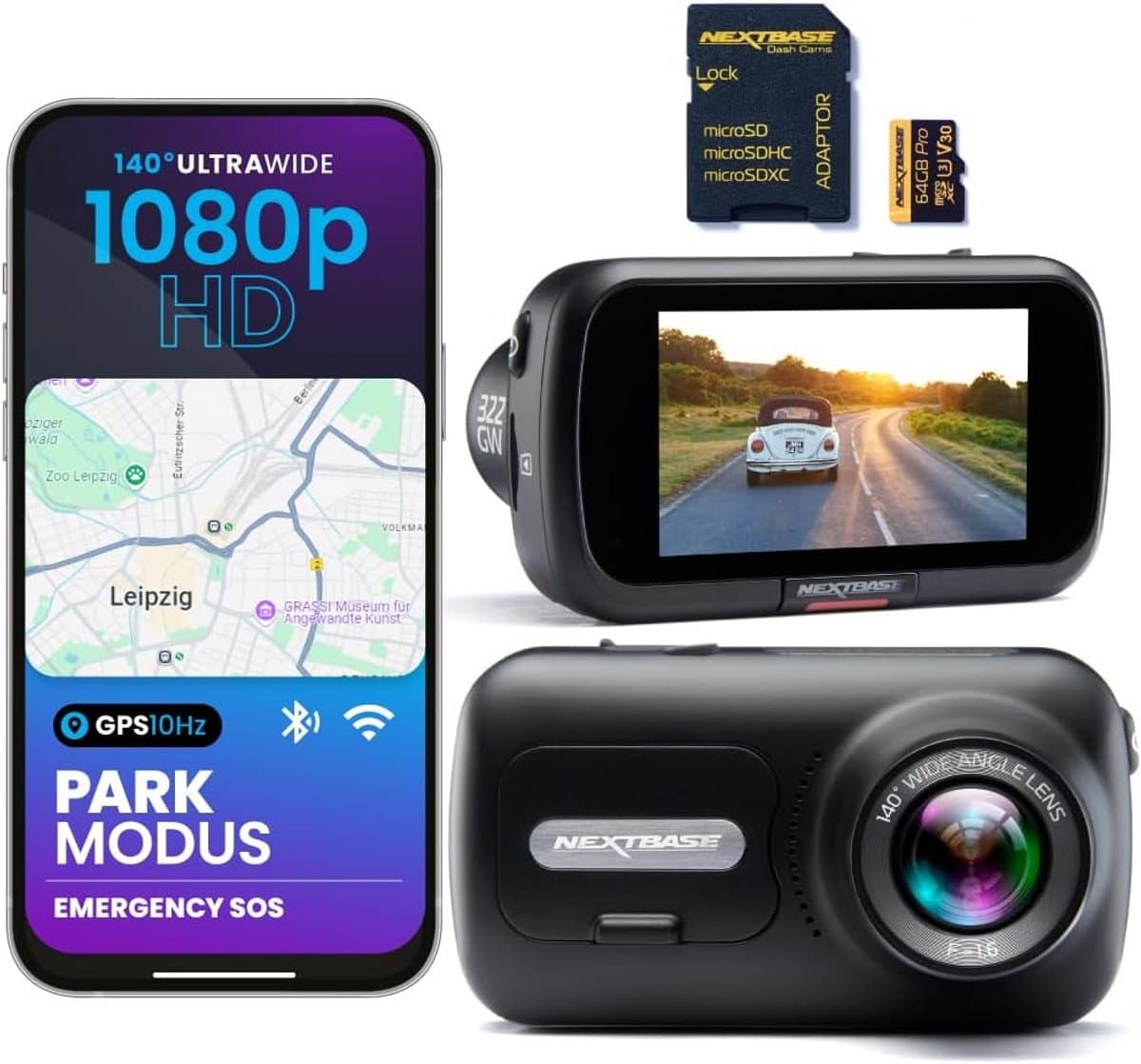 Dashcam Auto Full HD 1080P met WiFi, GPS en Touchscreen