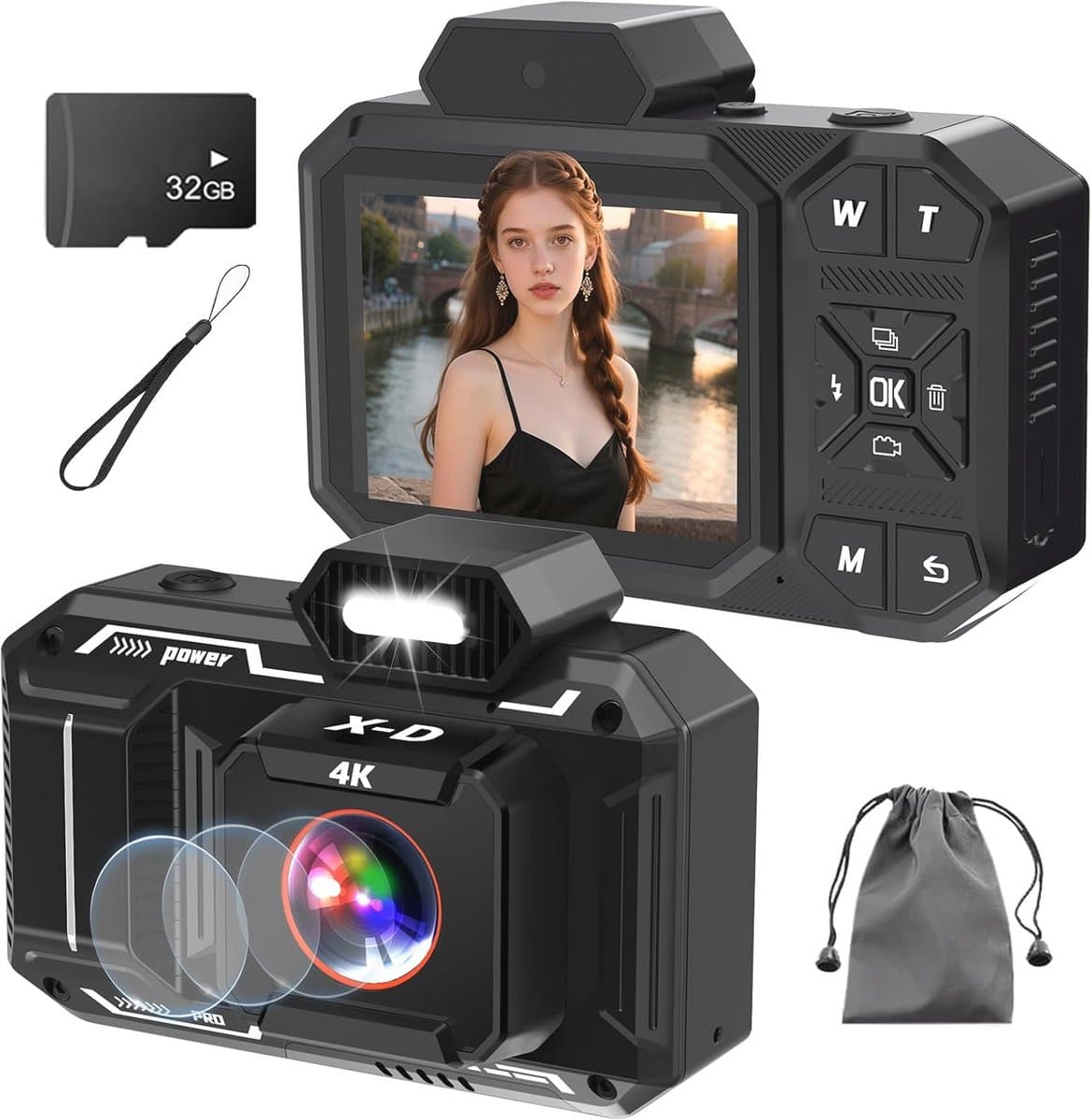 4K Digitale Camera voor Beginners met 48MP en 32G SD-kaart - Compacte Camera voor Kinderen en Tieners