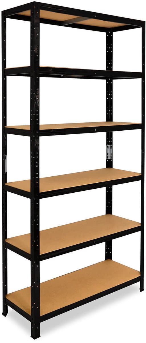 Shelfplaza BLACK metalen stellingkast - 180x110x60 cm - zwart - 6 planken