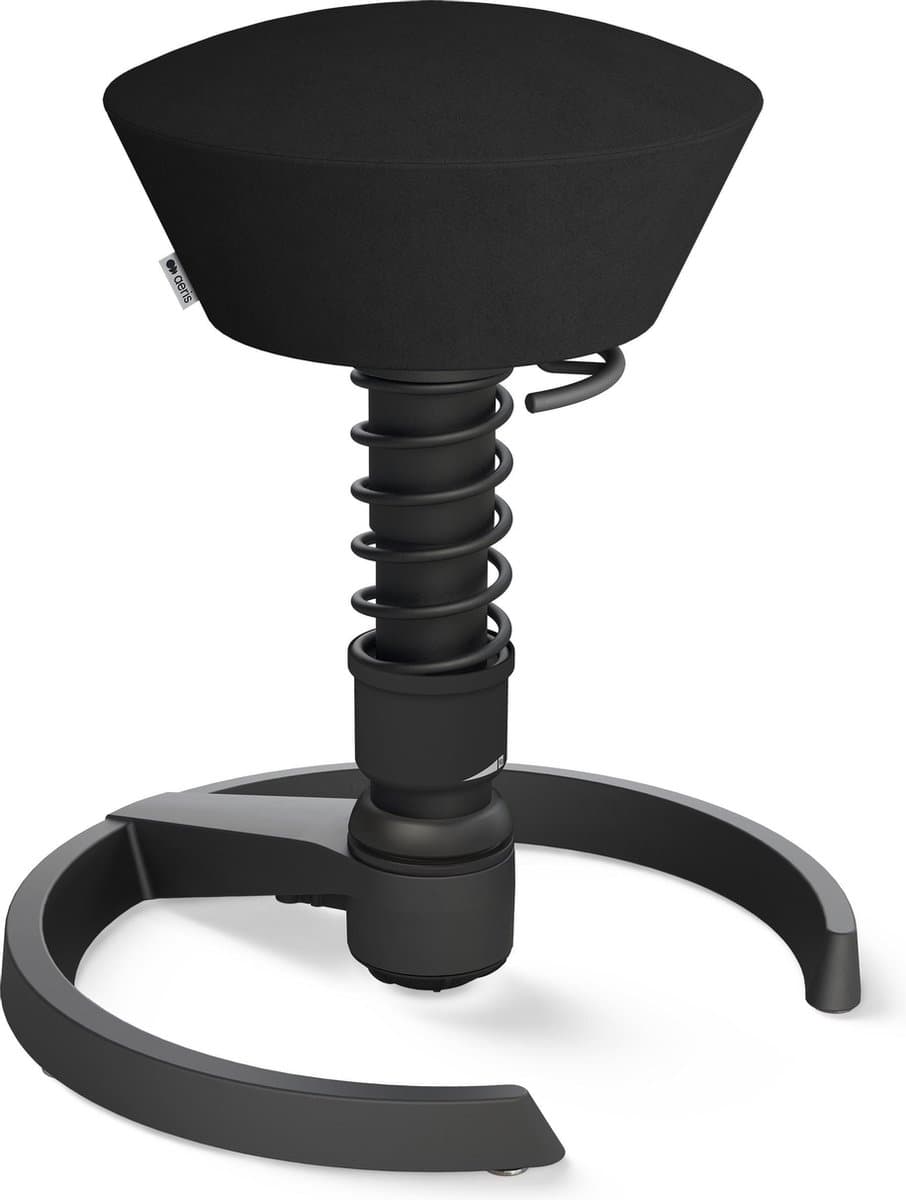 Aeris swopper - ergonomische kruk - glijdoppen - microvezel - zwart