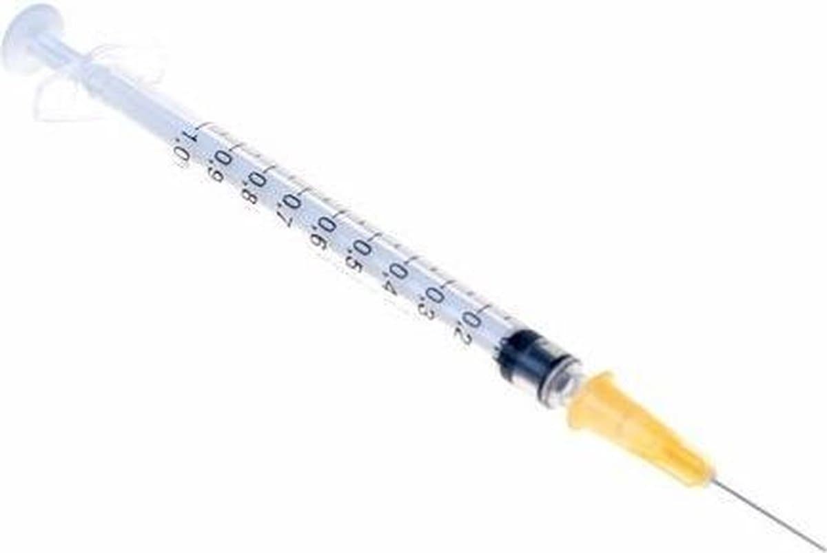 Insulinespuit met naald - 1 ml - 25G x 5/8 - Steriel verpakt