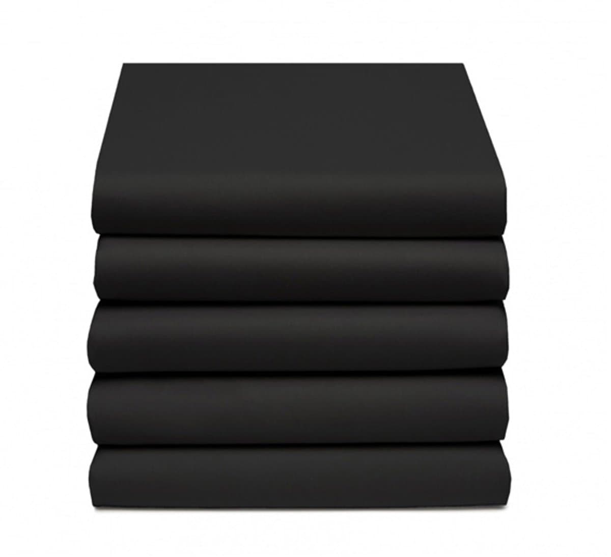Satijnen Hoeslaken - Luxe Slaapcomfort - 180x200 cm - Litsjumeaux - Hoekhoogte 30 cm - Zwart - Restant Actie!