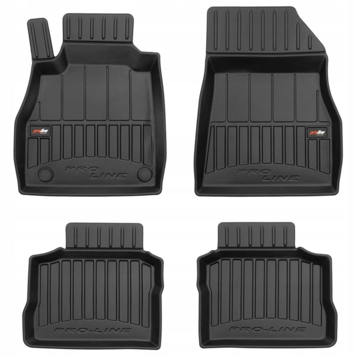 Frogum No.77 Automat / Vloermat - 3D Pasvorm - Geschikt voor Nissan Micra K14 vanaf 2016 - TPE Rubber - 4-delig - Hoge Rand 6cm - Zwart