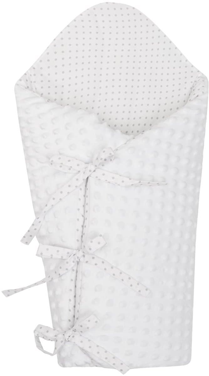 New Baby Minky inbakerdoek wit 75x75 cm - Inbakerzak