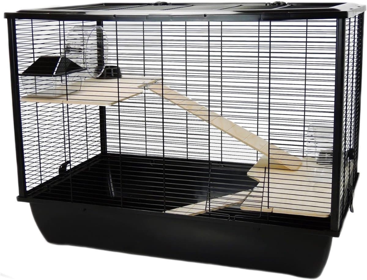 MIRA®Rattenkooi - Frettenkooi - Chinchilla kooi - Zwart- 78cm x 48cm x 58cm