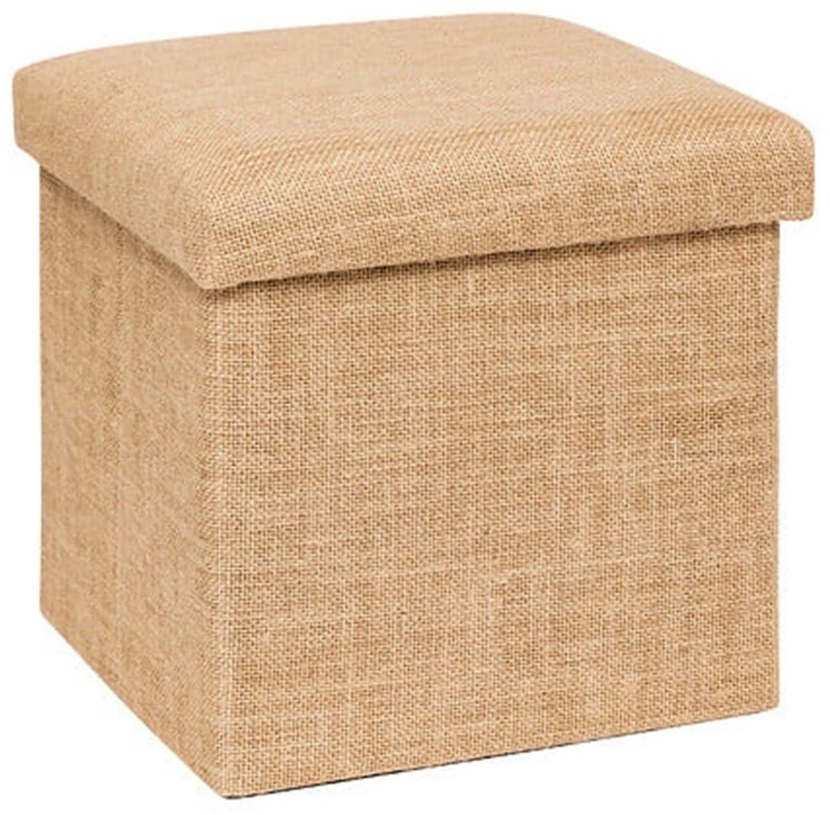 5five Vouw Pouffe - Jute Effect Stof, 31 x 31 cm, Beige