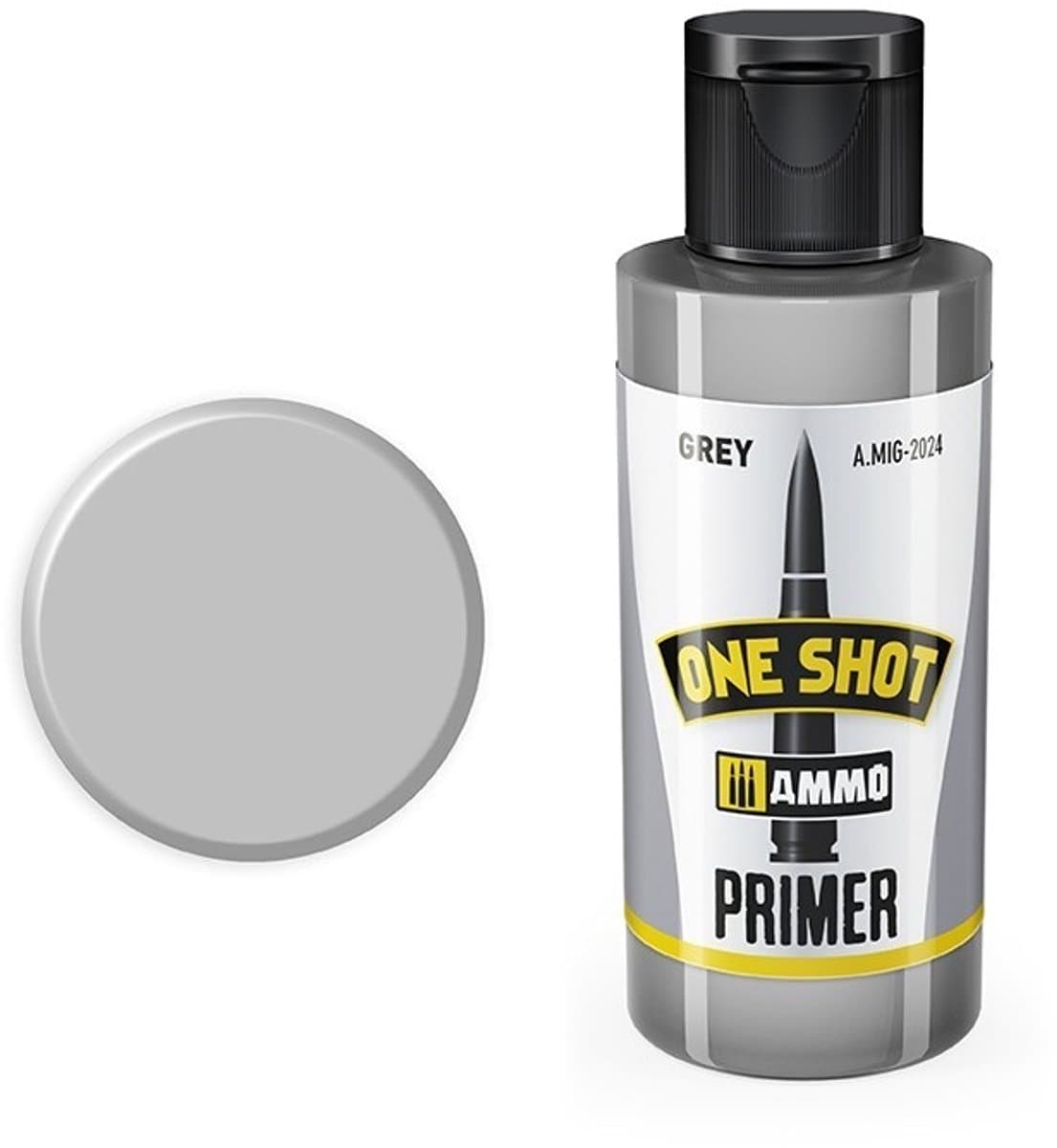 AMMO by Mig Jimenez Hobbyverf Acrylverf - MIG 2024 One Shot Primer - Grey - Acryl (60 ml) Verf flesje - 60 ml