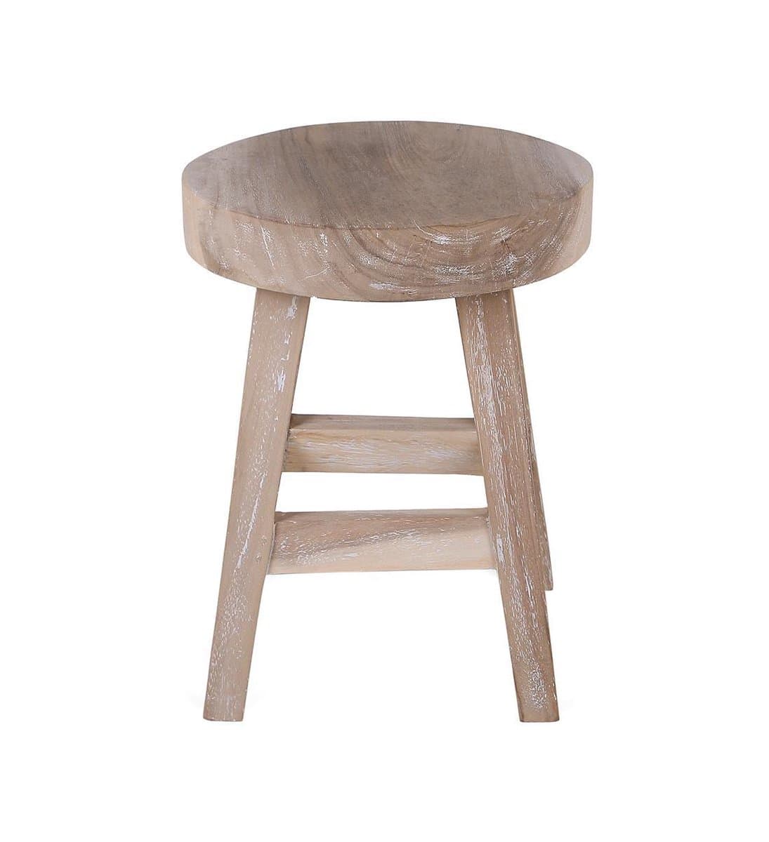 Stevige Houten Ronde Kruk Herma - Functionele Elegantie voor Jouw Ruimte!