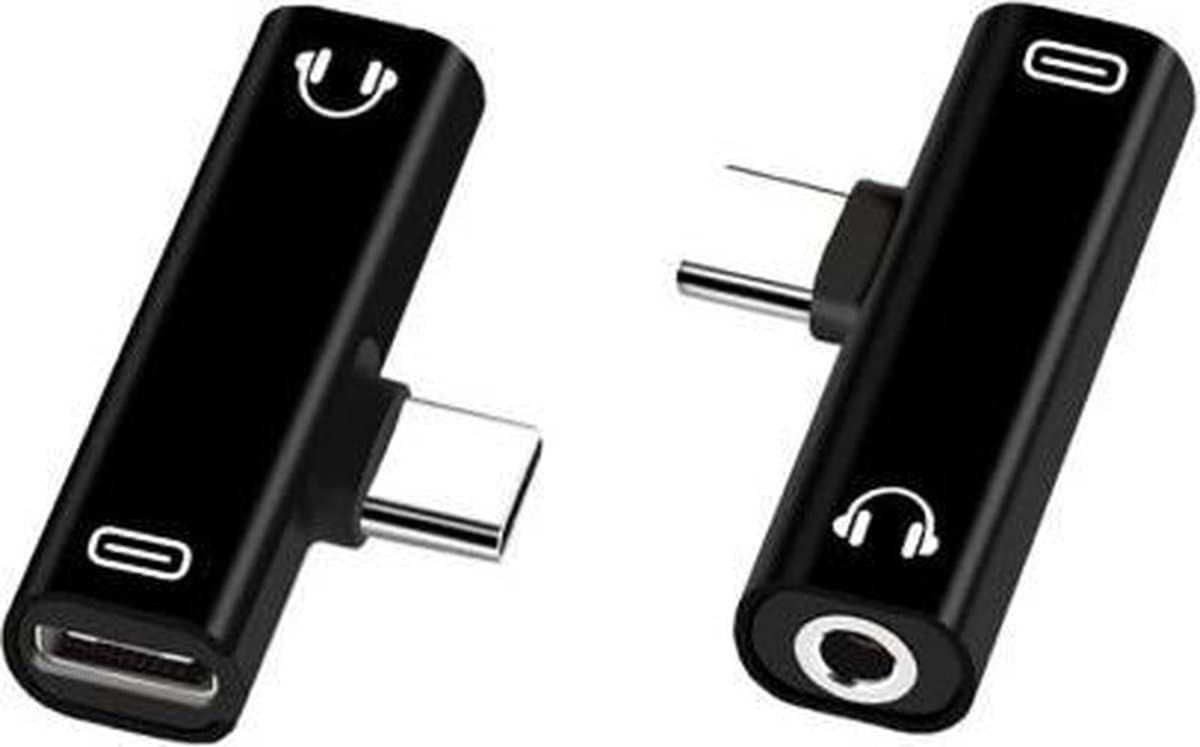 USB-C Duo adapter - naar mini jack + USB-C