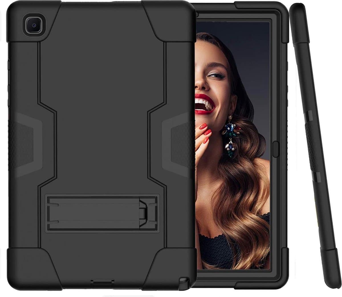 Shock Proof Standcase Hoes Geschikt voor: Samsung Galaxy Tab A7 10.4 inch 2020 (SM-T500 / T505 / T507) - Zwart
