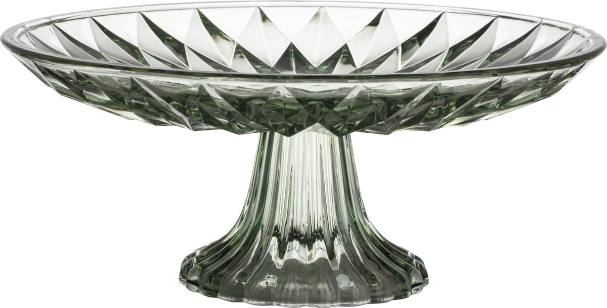 Gusta - Taarthouder - Groen - Glas - ø24x10,5 cm