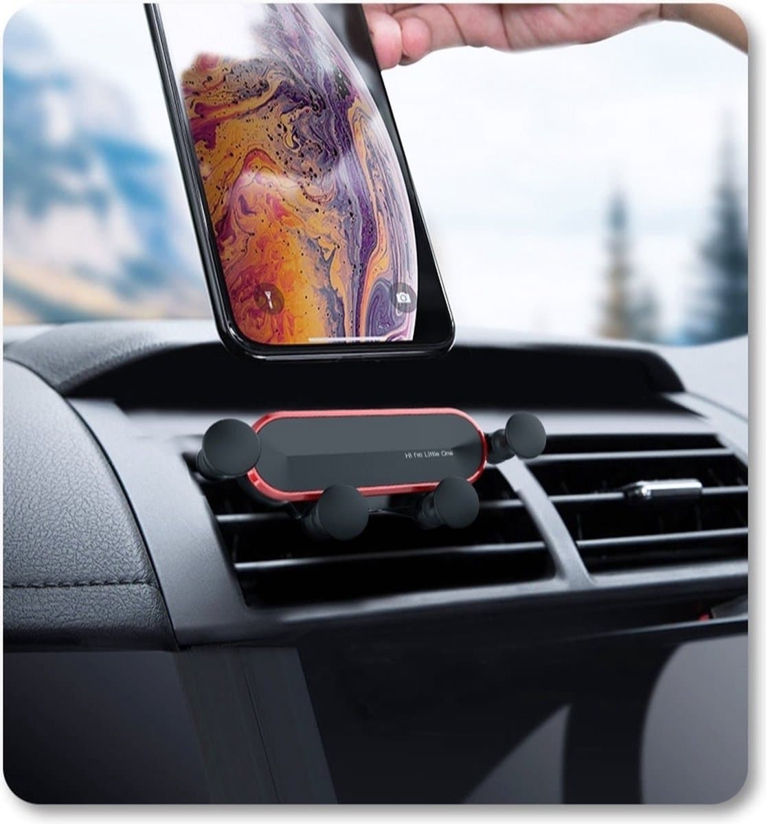 Pro Care Excellent Quality® Small One Auto Telefoon Houder - Auto Accessoires - Auto Accessoires Interieur - Smaller But More Secure - Rood Zwart